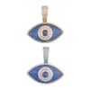 Pendentif Colliers Blue Eye Or Réel Couleur Femmes Hip Hop Bijoux 230621