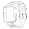 TPU Clear Glitter Rand för Apple Watch Band 38mm 40mm 42mm 44mm 41mm 45mm Glacier Wristband för IWatch Series SE 7 6 5 4 3 2 1