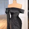 Seksowna bezstronna czarna syrenka suknia Pearls Pearls Suknie wieczorowe Formalne długie imprezowe sukienka balowa BC12835