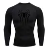 T-shirts pour hommes Compression Shirt T-shirt à manches longues Noir Top Fitness Crème solaire Seconde peau Séchage rapide Respirant Casual long 4XL 230627