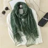 Scarves 2023 Plaid Women Wool Scarf Silk For Lady Pashmina Foulard Female Bandana Hijabs Scarfs Neck Shawls Wraps Style