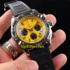 Nouveau 44mm PVD noir MB0111C3 cadran jaune chronographe à quartz montre pour homme bracelet en caoutchouc en nylon de haute qualité pour hommes montres de sport 3009