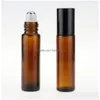 Perfume Bottle Wholesale Essential Oil Roller Bottles 10Ml Frosted Amber Glass With Rollers Balls Roll On Drop Delivery Health Beaut Dhomy