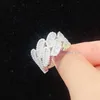 Iced Out Baguette Sterling Silver Ring 925 Diamond Vvs Moissanite Men