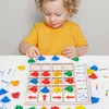 Other Toys Children's Wooden Montessori Kids Logical Thinking Training Direction Color Cognition Early Learning Educational Board Game 230627