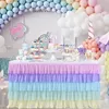 Tafel Rok Tule Tutu Tafelkleed Servies voor Baby Shower Verjaardagsfeestje Decoraties Banket Bruiloft Thuis Leveringen 230628