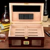 Cedar Wood Cigar Humidor Box stor kapacitet Cigar-/cigarettlagringsbox Dubbelskikt Fuktfodral håller 100st Cigars Aprox