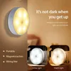 USB Rechargeable Round Motion Sensor Night Lights Under Cabinet Light Closet Lamp Kitchen Bedroom Decoration HKD230628