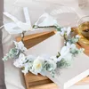 Decorative Flowers 1Pc Artificlal Flower Wreath Women Girls Bride Hair Crown Wedding Party Decoration Accessories