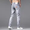 Męski projektant dżinsów H Fashion Brand High-end Dżinsy, Casual Color Printing, Slim Fit, Wersja koreańska elastyczne długie spodnie, cienkie letnie y1tk