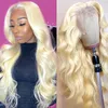 613 HD Lace Frontal Wig 13x4 Body Wave Wig 28 Inch Blonde Lace Front Wig Human Lace Wig