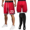 Utomhus shorts män professionella set ungdomssport gym fitness löpning shorts shorts basket throws tights träning set 230627