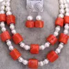 Collier boucles d'oreilles ensemble Dudo nigérian bijoux Dubai Orange Original corail perles Imitation perle 2023 mode
