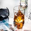 Luxe Nordique Géométrique Coupe Maison Whisky Rhum Verres À Eau Côté Doré Jus Coloré Verre À Vin Transparent Paille Cristal Tasses L230620