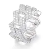 Fine Iced Out Hip Hop Ring 925 Silver Moissanite Diamond Mens Cuban Infinite Finger Band for Hiphop