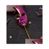 Máscaras de festa Sparklestick Glitter Masquerade Masquerade - Midnight Venetian Ball Carnival S Drop Delivery Home Garden Festive Supplie Dh4Mz