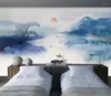 Wallpapers Bacal Chinese Ink Artistic Conception Landscape Elk 3D Wallpaper Mural Background Wall Decoration Paper Murals Huda