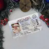 NY OPP BAG Dålig Xmas Toys PVC Christmas Eve Driving License Signature Santa Claus Flight License Cards Wonderful Gift 10g