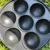 Baking Moulds 7 Hole Cooking Cake Pan Cast Iron Omelette Non Stick Pot Breakfast Egg Cooker Mold Kitchen Cookware 230627