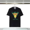 Moda T Gömlek Erkek Kadın Tasarımcılar T-Shirt Tees Giyim Adam S Casual Göğüs Harf Gömlek Lüks Giyim Sokak Şort Kollu Giyim Kazablanka Tişörtleri Tops