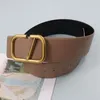 Business Valentino CEINTure Belt Gold para Man Cintura 7cm Buckle V Leather Leisure Belt Women plata