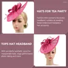 Bandanas Tea Party Accessories Women Fascinator Hats Wedding Purple