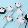 Pens 12Pcs Creative Kawai Plush Furry Penguin Pens Fluffy Pom Fuzzy Kawaii Cute Pen Ballpoint Kids Girl Stationery Funny School Thing