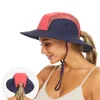 Summer Breathable Bucket Hat for Women Large Mesh Outdoor Hiking Travel Beach Sun Hat Quick Drying Riding Horsetail Panama Caps