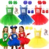 Girl's Dresses Halloween Kids M Chocolate Candy Cosplay Costume Christmas Cute Girls Red Green Yellow Blue Colorful Soft Tulle Dance Tutu Dress 230627