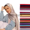 Bandanas Reine einfarbige Seidenschal Hijab Stirnband Weibliche islamische Kopfbedeckung Wrap für Frauen Muslim Jersey Hijabs Haarschals Kopftuch x0628