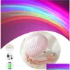Party Decoration Rainbow Projection LED Glowing Night Light 360 ﾰ Rotation Colorf Lamp Projector POGRAPHY Selfie Atmosphere POPS POW DHF7E