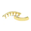 Conjunto masculino banhado a ouro Top e Bottom Teeth Grillz GoldenTeeth Grills Jóias Hip Hop