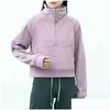 Yoga Outfit Outfits Lu-99 Felpe con cappuccio fitness da donna Runing Jacket Ladies Sport Felpa con mezza cerniera Cappotto spesso allentato stile corto con Dhpfk