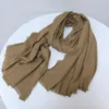 Scarves 2023 Modal Cotton Scarf Women's Warm For Autumn And Winter Solid Stripe Thickened Windproof Neck