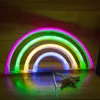 Nattlampor Nytt söt skylt LED -ljus för sovsal Rainbow Lamp Wall Decor Christmas Neon Bulb Tube HKD230628