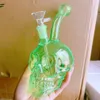 Yanardöner Kafatası Cam Bongs Heady Nargile Bubblers Yağ Dab Kuleleri Tütün Balmumu için Renkli Su Borusu Sigara Aksesuarları Rastgele Renk