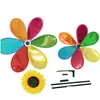 庭の装飾虹色のピンホイールヒマワリワールギグ風スピナー風車おもちゃ庭用芝生アート装飾ベイビーキッズおもちゃドロップデリヴデハジャ
