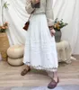 Skirts Mori Girl Lace Embroidery Sweet Half-Length Skirt Female Autumn Literature Art Retro Loose Mid-Length A-Line