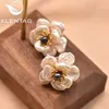 Naturel Baroque Perle Femmes Boucles D'oreilles Gothique Charme Piercing Esthétique Fleur Boucles D'oreilles Argent 925 S Bijoux