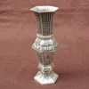 Vase Archaize FurnishingPertish白い真鍮メッキ銀花瓶の六角