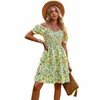 Grundlegende Casual Kleider Mode Damen Kurzarm Strand Frauen Floral Mini Sommer Boho Sommerkleid Weibliche Sexy Kleid Elegante Kleidung Robe 230627