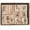 Stamps Wooden Rubber Stamp Scrapbooking Sets with Jenny Chinese Character Universe Flower Week Deco DIY Craft Standard 230627