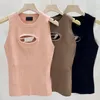 Croped Top Knit Tank Designer T-shirt D Famil Hollow Out Tee Womens Knits Women Tees Västar Sexig ärmlös Yoga Summer Tops Workout Sweatshirt Pink Victoria Secret