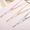 Never Fading 18K Gold Plated Luxury Brand Designer Pendants Necklaces Crystal Stainless Steel Letter Choker Pendant Necklace Chain Jewelry Accessories Gifts 2454