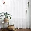 Transparente Vorhänge, koreanischer Chiffon, weiße transparente Vorhänge für Wohnzimmer, Tüll-Vorhang, Schlafzimmer, Küche, Fensterbehandlung, fertige Voile-Drape-Jalousien 230627