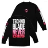 Herrtröjor technoblade aldrig dör varor sweatshirt crewneck långärmad streetwear 2023 kausal stil kvinnliga mäns kläder