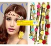 Großhandel böhmisches Stirnband für Frauen, Blumen, geflochtenes Leder, elastisches Kopftuch für Damen, Haarband in verschiedenen Farben, Ornamente