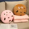 Plush Pillows Cushions 2 in 1Real life Biscuit Shape Soft Creative Blanket Pillow Chair Car Seat Pad Decorative Cookie Tatami Back Cushion Sofa H 230628