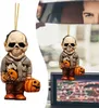 Oggetti decorativi Figurine Halloween Horror Gnome Figure Zombie Nano Figurine Auto Specchietto retrovisore Decorazione Ciondolo Regali Ornamento in miniatura in resina 230627