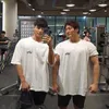 T-shirts pour hommes T-shirt Gym Bodybuilding Vêtements À Manches Courtes Hommes Mode Casual Pour Hommes Tops Fitness Sweat Surdimensionné 230627